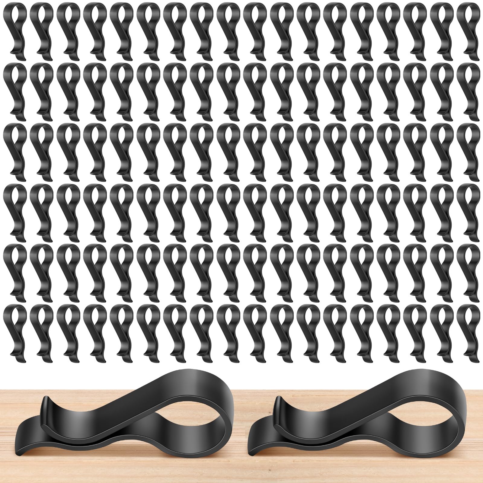 Honeydak 100 clips de plástico negro para pantalones, alfileres de ropa, ropa, camisa, plegable, bufanda, pantalones, paquete de ropa