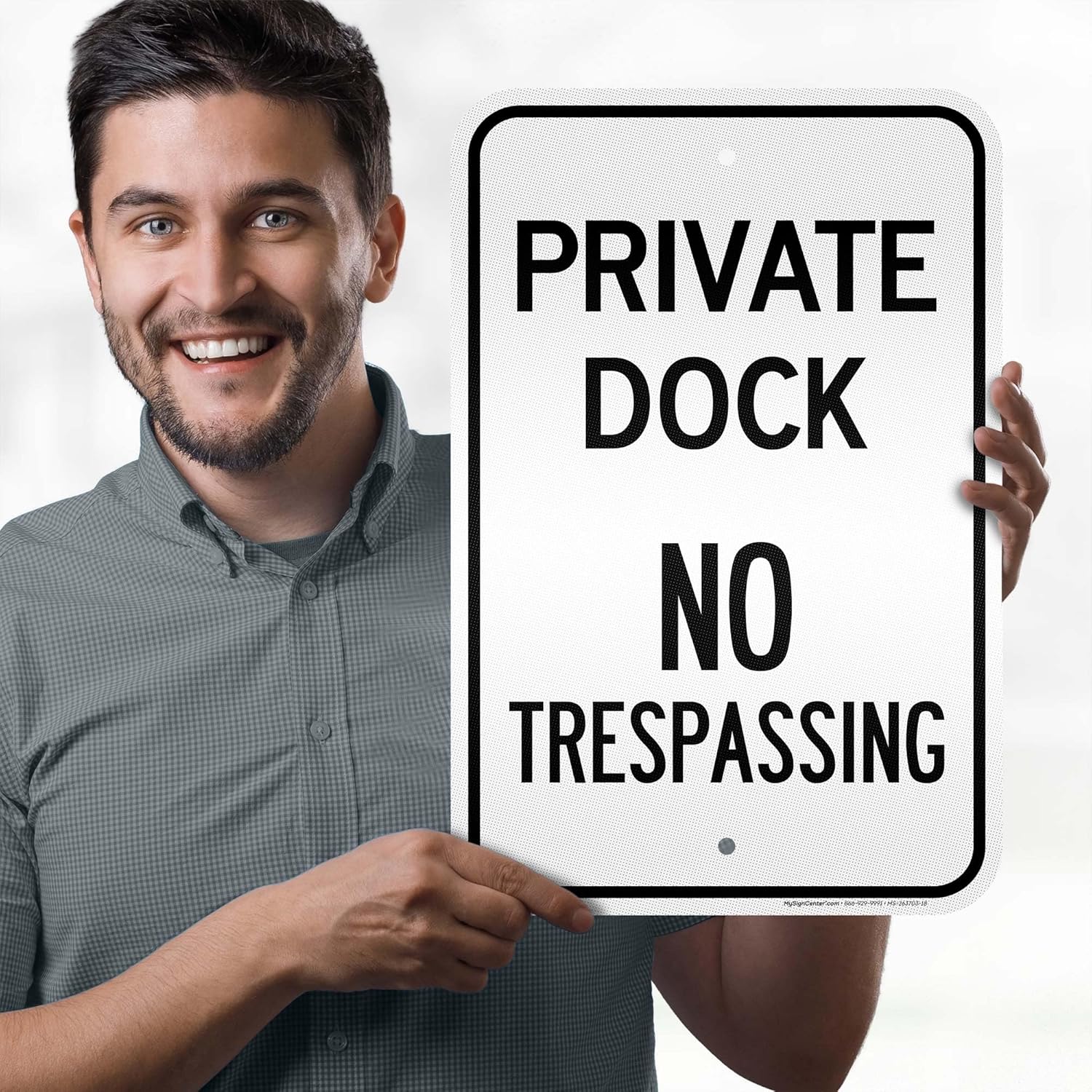 Private Dock No Trespassing Sign, 12x18 Inches, 3M EGP Reflective .063 Aluminum, Fade Resistant, Made in USA by My Sign Center