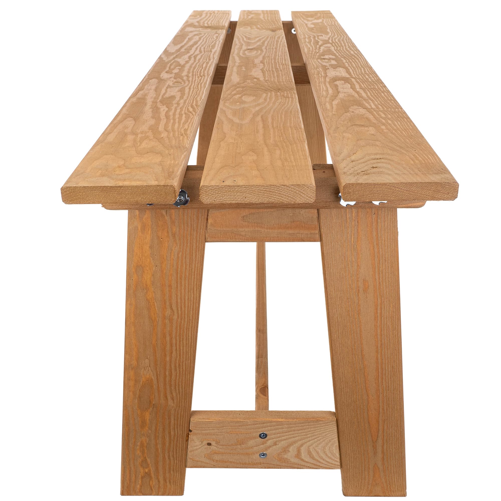 KADAX Panchina da giardino in legno, 2 posti, senza braccioli e schienale, panca da parcheggio, panca esterna per balcone, giardino, terrazza (rovere dorato), K10080