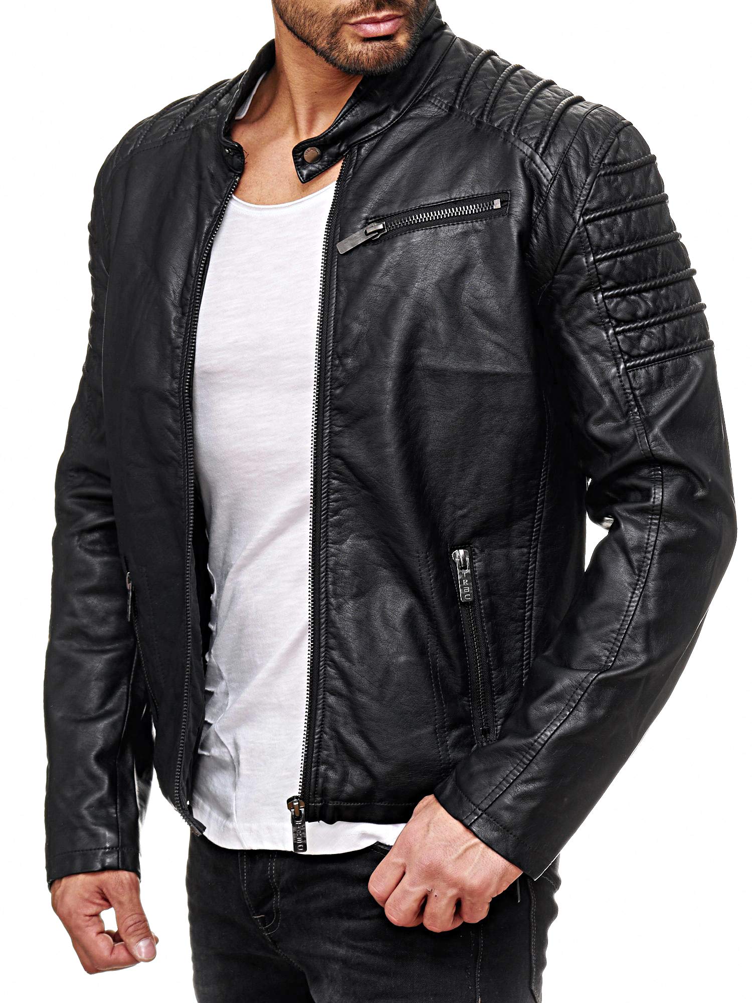 RED BRIDGE Chaqueta Moderna de Transición en Cuero Sintético para Hombre