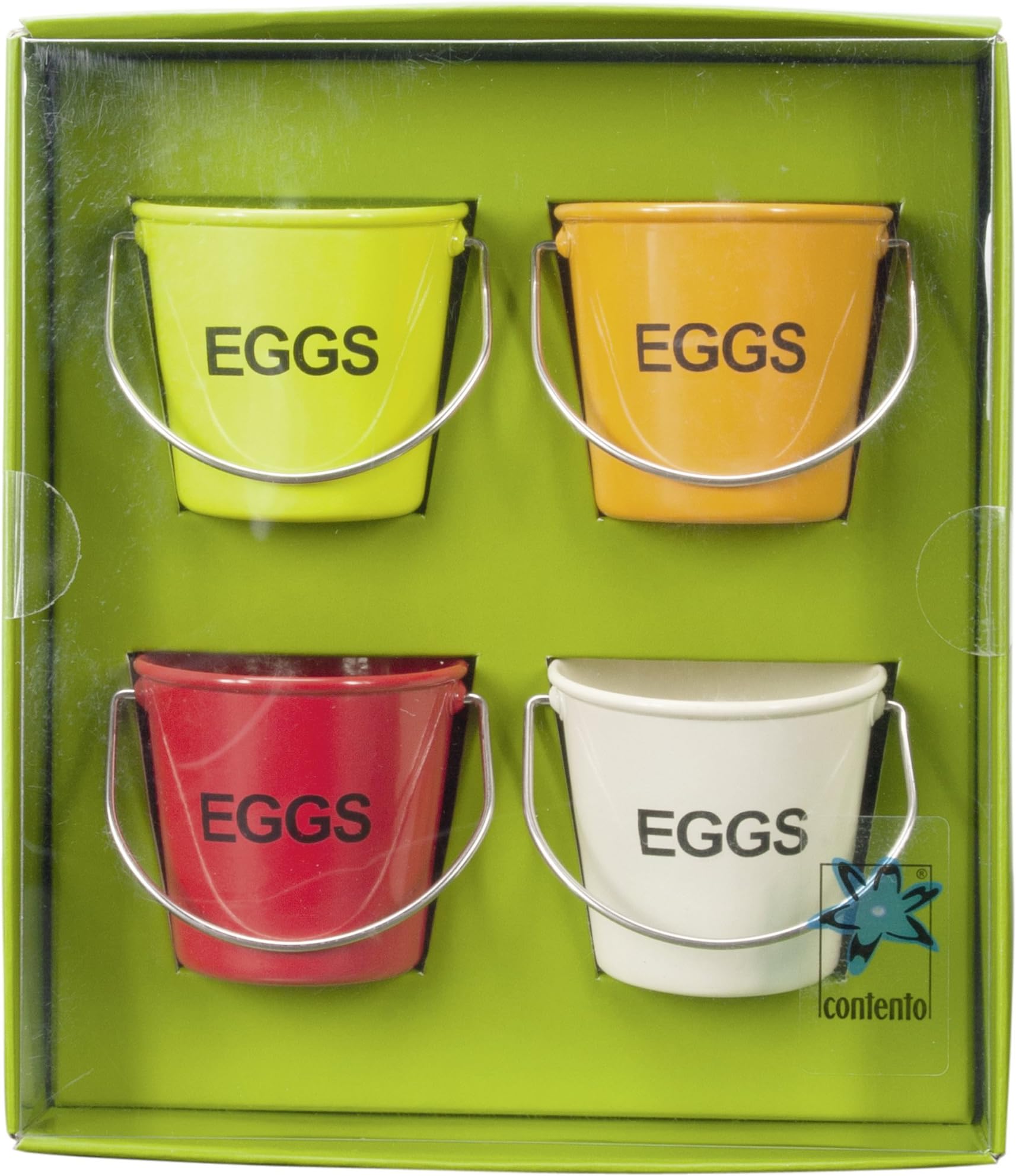 Contento Egg Cups Set Peggy 4 pcs, Steel, Black, 4.7 x 4.5 x 10 cm