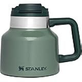 Tough-To-Tip Admiral's Mug 20 oz | Twist-on Flip Open Lid | Wide Body with Non-Skid Rubber Base | Insulated Stainless Steel Coffee Cup | BPA-Free | Hammertone Green