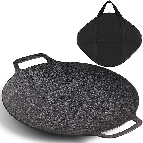 Sartén coreana con revestimiento antiadherente de 6 capas, parrilla redonda de 13 pulgadas con bolsa, compatible con inducción, estufa de gas,