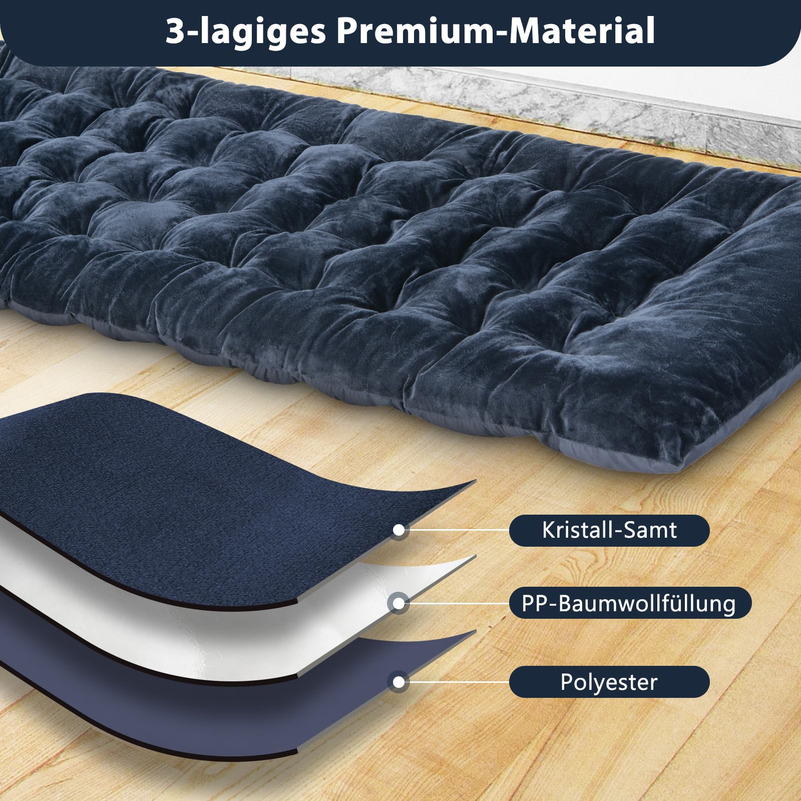 GYMAX Liegenauflage, 190 x 70 x 7 cm, Auflage Sonnenliege mit 4 Einstellband, Auflage Gartenliege, Feldbett Auflage für Deckchair, Gartenmöbel & Reisen
