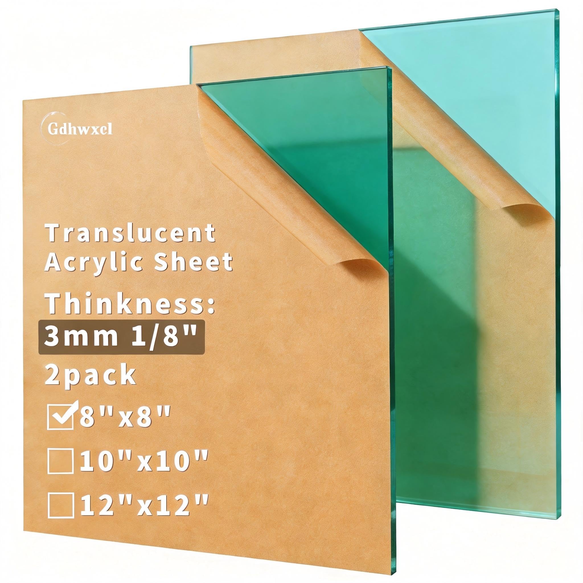 Translucent Acrylic Sheets - 2 Pack for Crafts & DIY -21 Translucent Acrylic Sheets - 2 Pack for Crafts & DIY -21