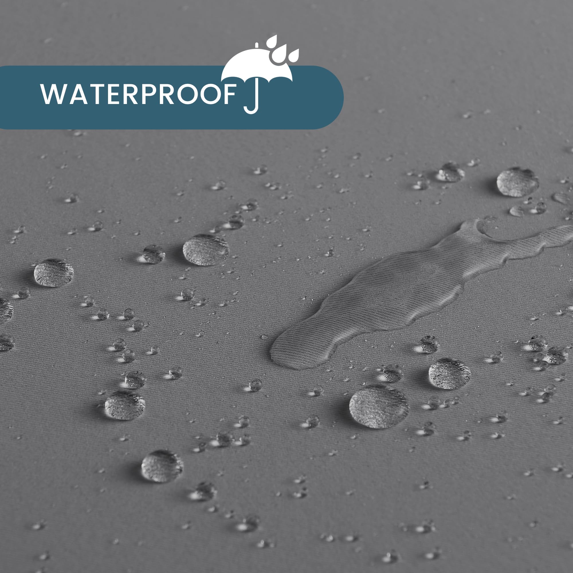 PONY DANCE Rideaux d'Extérieur Coupe-Vent - Rideaux Occultants Imperméables a Sacs Lestés pour Patio de Chambre Maison Douche de Piscine, 2 Pièces, L132 x H213cm, Anti-décoloration Gris
