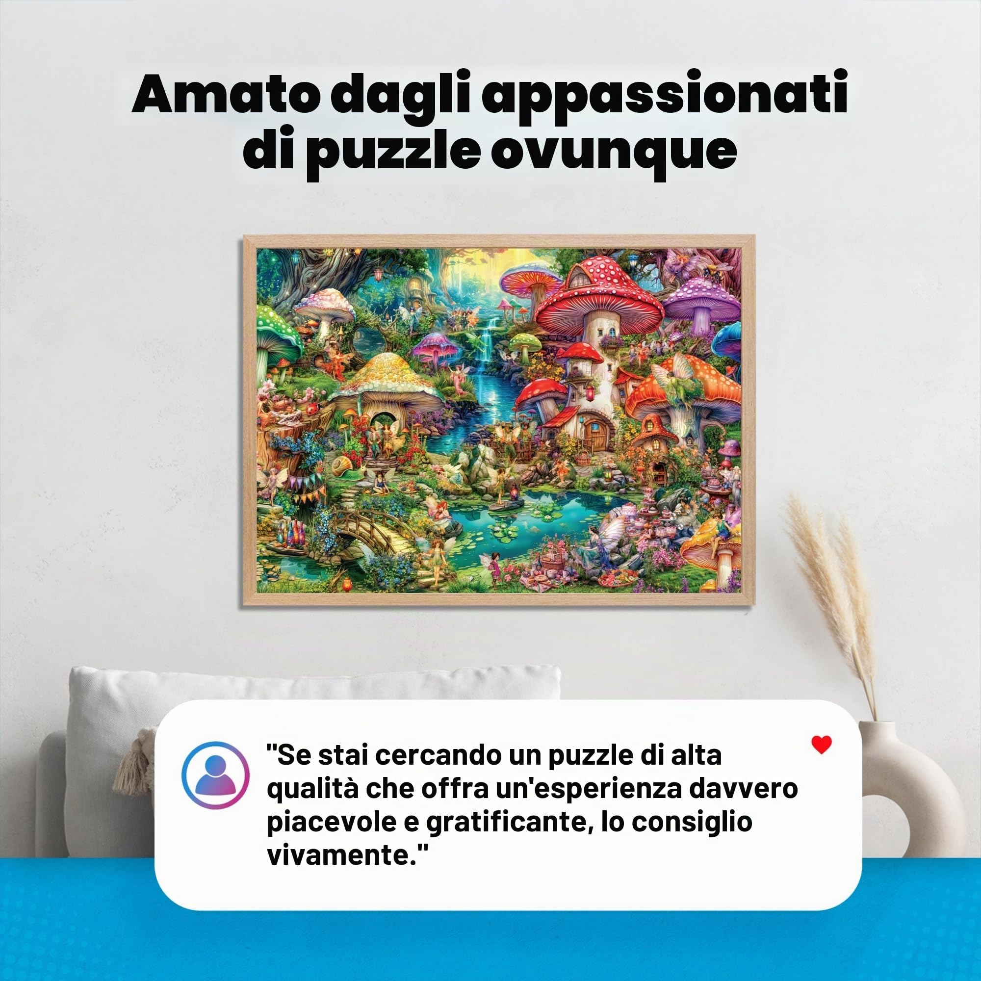 Buffalo Games Aimee Stewart Merry Mushroom Village Picnic Puzzle da 2000 pezzi per adulti, impegnativo, perfetto per serate di gioco, 98 x 67 cm da montato