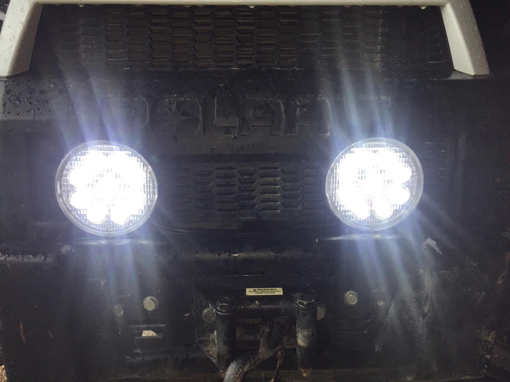 AUXTINGS 4 pezzi 10 cm 42W Faro da Lavoro Led Sottile Faretto Fari Led Fuoristrada Fendinebbia Barra Luci Led per Trattore Camion Off Road Auto Moto 4x4 4WD Barca,12V 24V IP66 Impermeabile 6000K