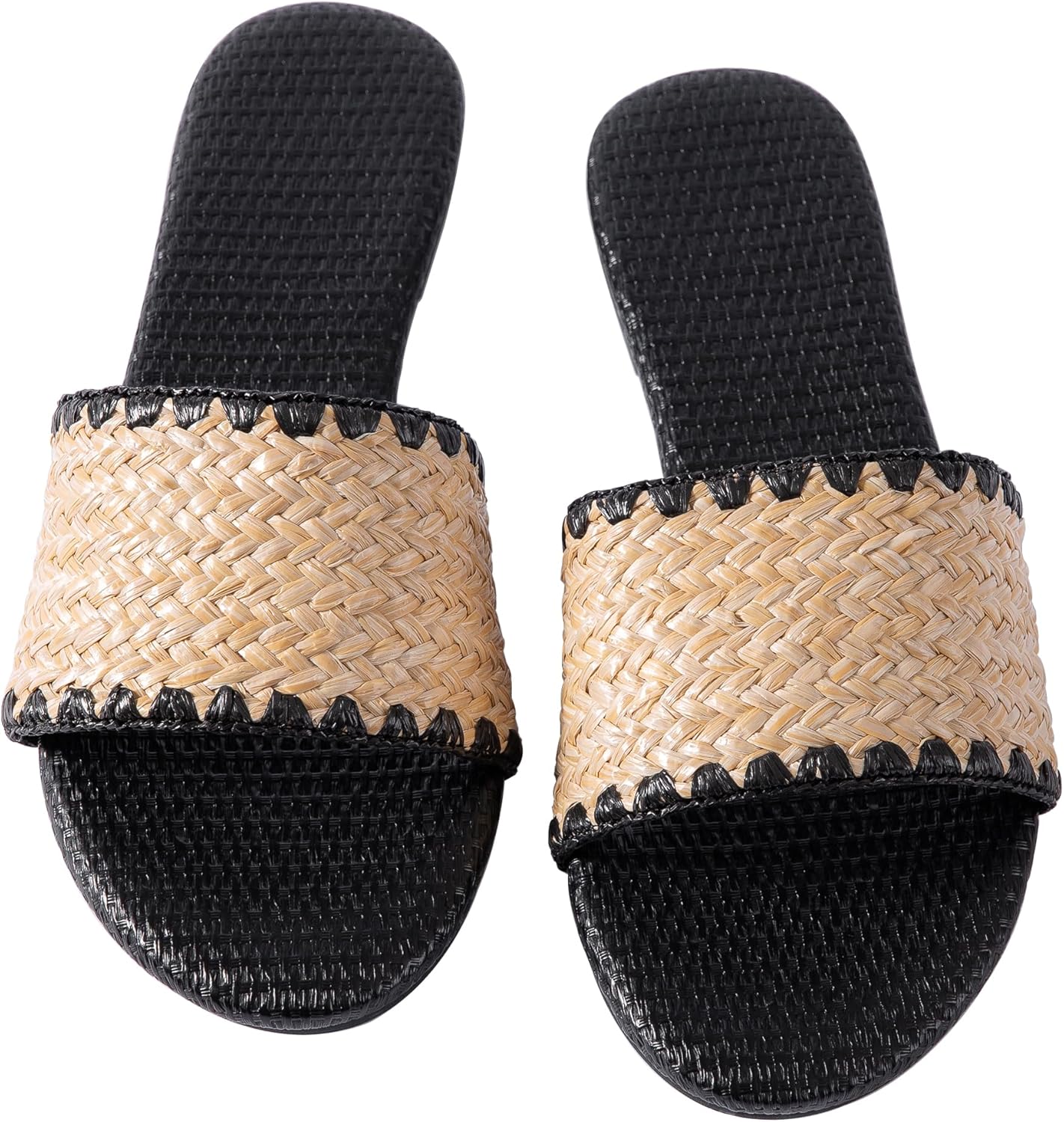 Mtzyoa Women Flat Sandals Braided Leather Nude Summer Dressy Fashion Evening Party Wedding Sandals