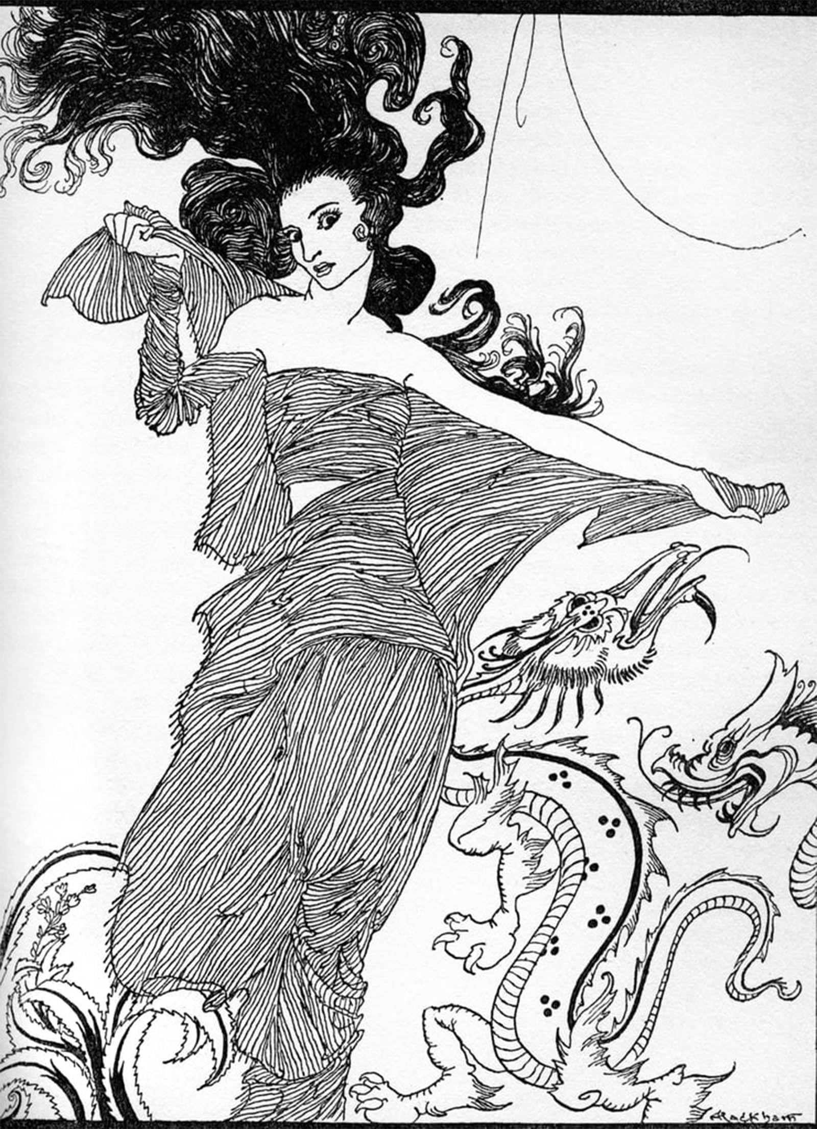 ARTXLXXBN Famous Art Print Poster Vintage Wall Art Ligeia by Arthur Rackham Canvas Art Poster for Home Decor 60x90cm