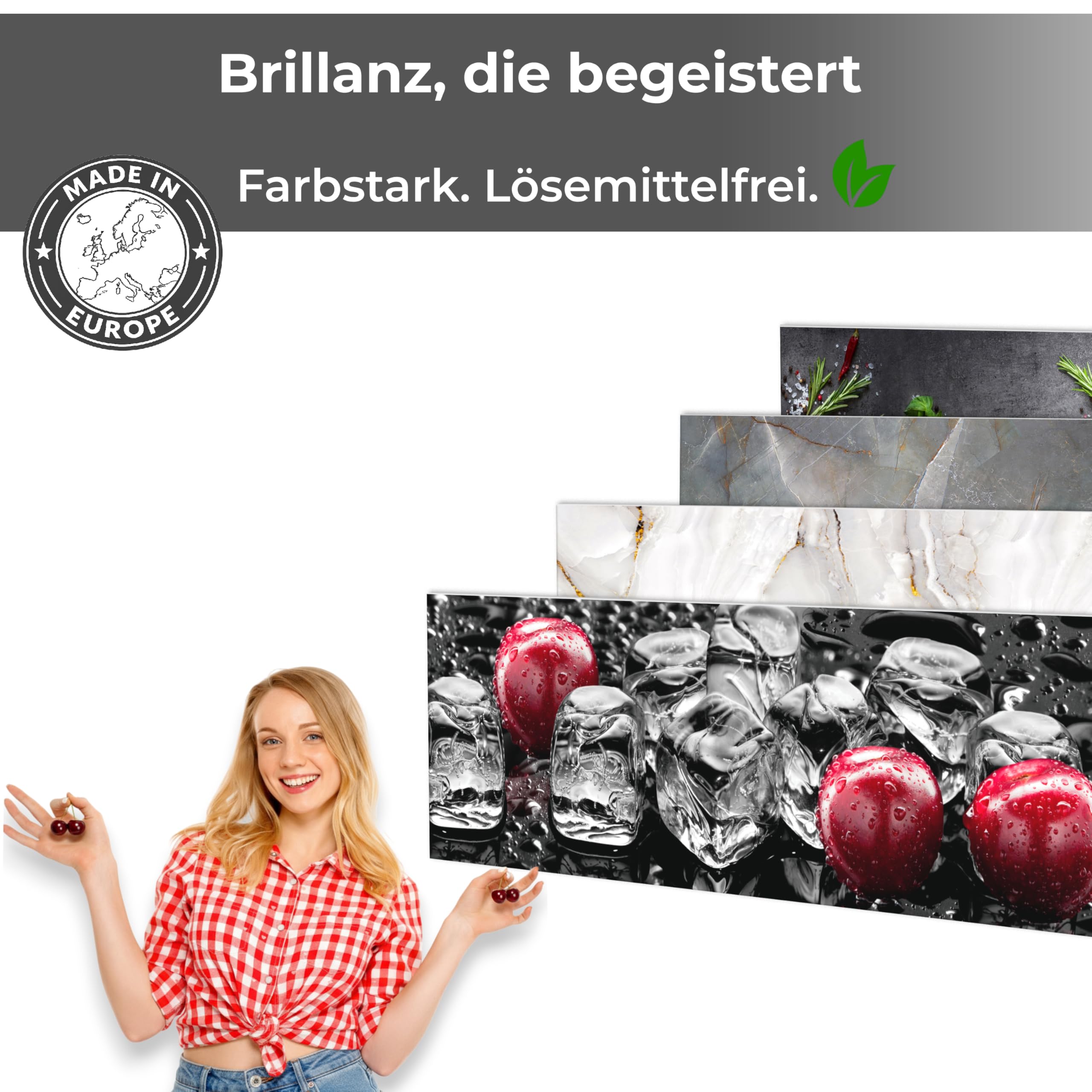 Rodnik Küchenrückwand – monolithische ABS-Platte mit Direktdruck, formstabil und langlebig. Große Motivauswahl (Eleganz, 60x400 cm)