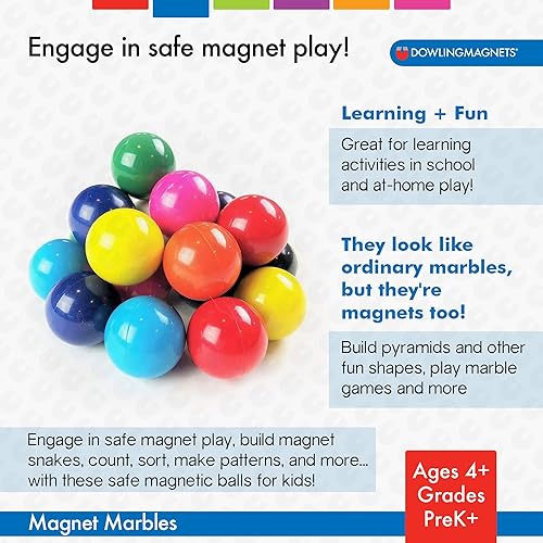Miniatura 2 de Dowling Magnets canicas imantadas 063 pulgadas de diámetro juego de 20 en plato transparente