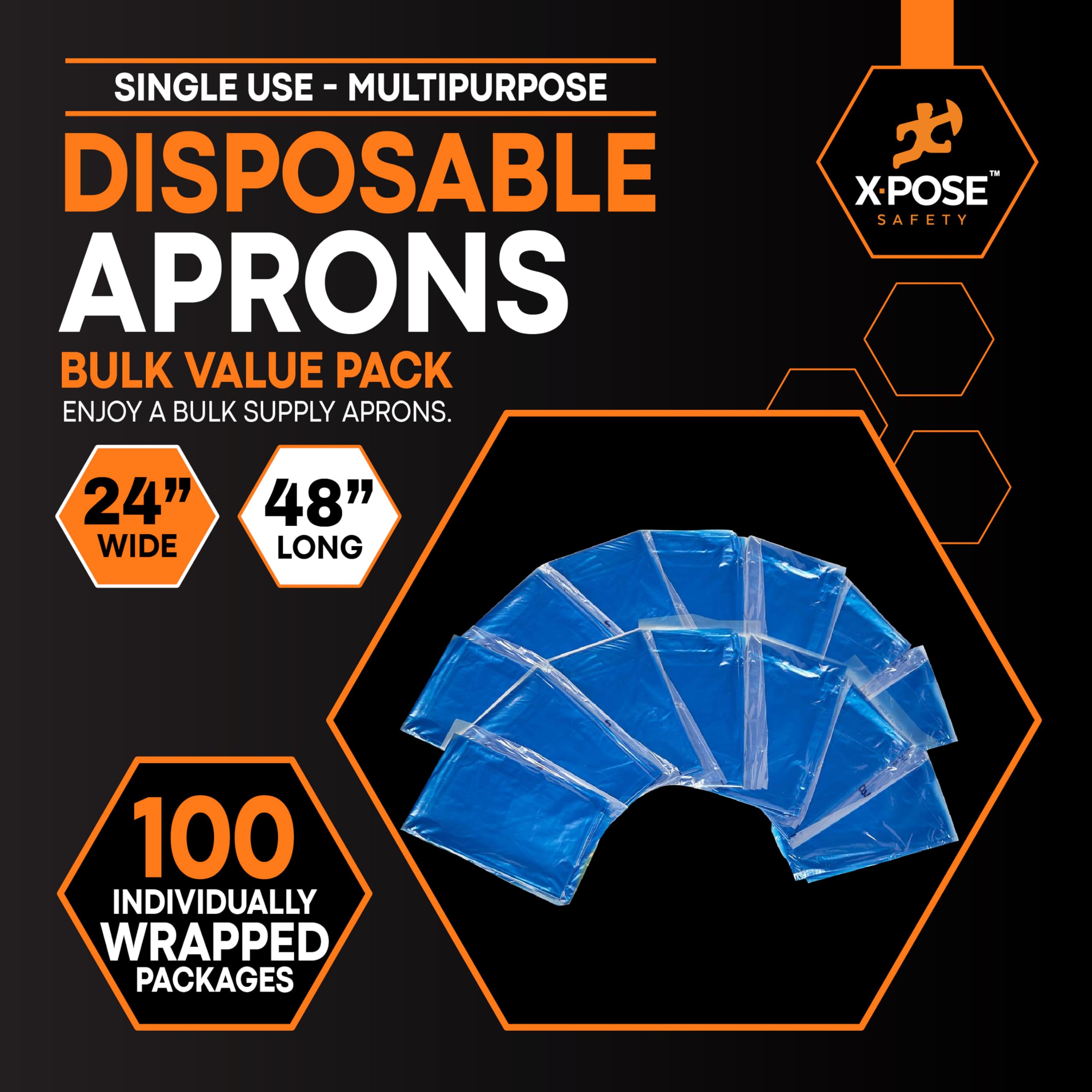 Amazon.com: Xpose Safety 100 Pack Blue Plastic Disposable Bulk