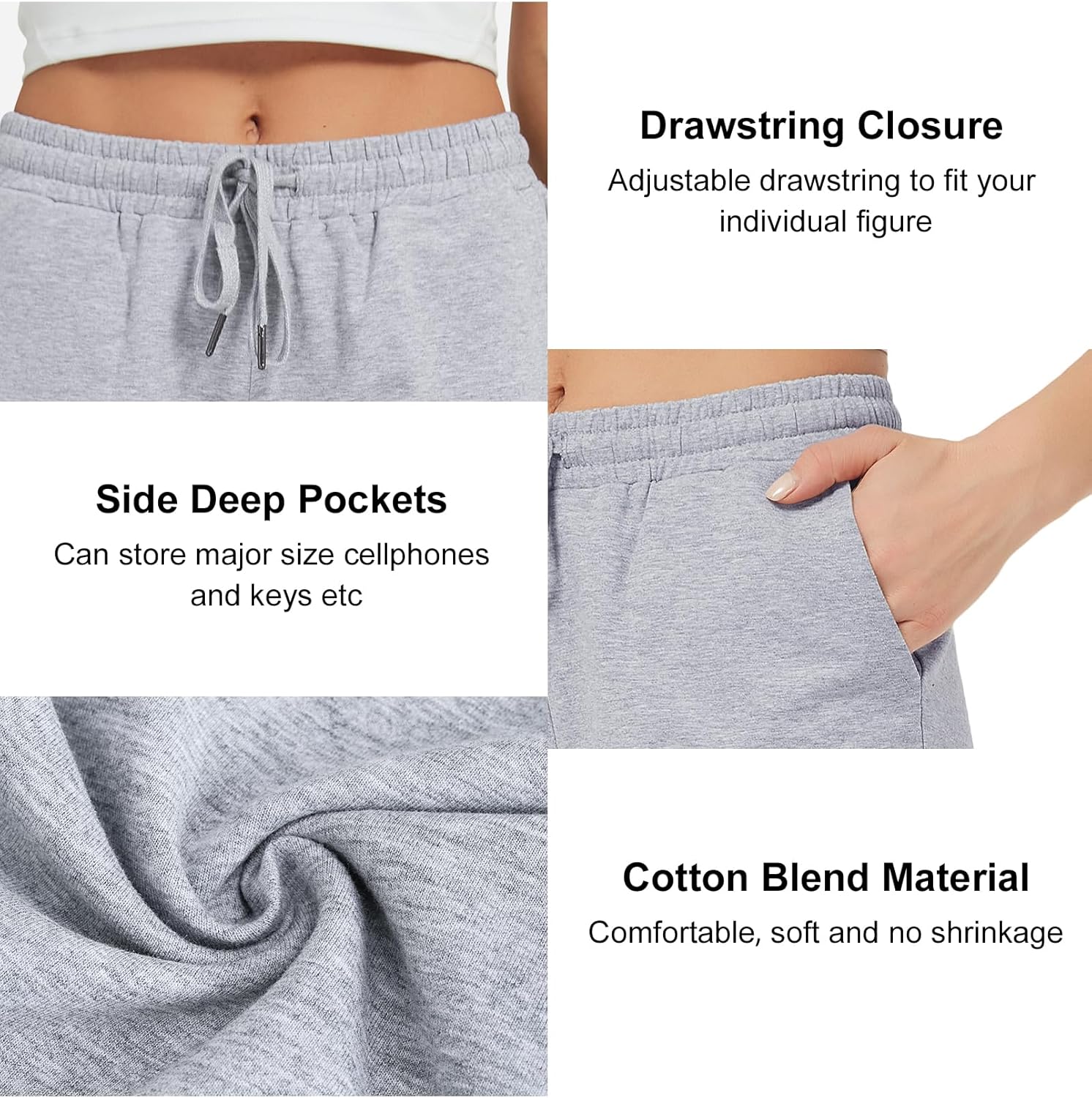 Stelle Women's 7"/10" Cotton Bermuda Shorts Knee Length Comfy Lounge Athletic Sweat Shorts with Deep Pockets - Image 5