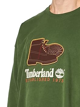 TIMBERLAND / NEW BOX FIT BADGE CREW NECK SWEAT BROWN L〜XXL Timberland New Box Fit Badge Crew – 'Chocolate Brown