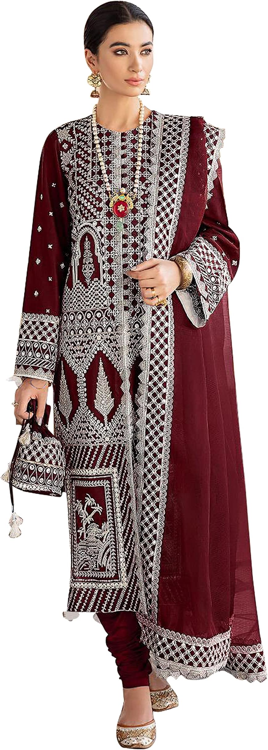 RUDRAPRAYAGanarkali georgette and santoon straight suits for women | anarkali suit for women readymade | gown for women semi-stitched | gown for women 2022 | anarkali salwar suit | gown in Clothing &