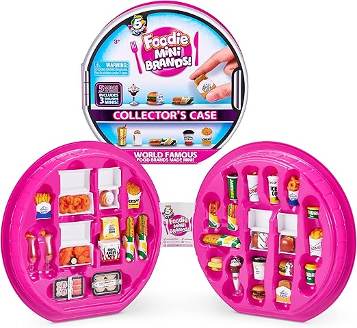 5 Surprise 77288 Brands Includes 5 Mystery Foodie Collector's Case, Store and Display 30 Mini Collectibles, Fast Food Toys and Shopping Accessories