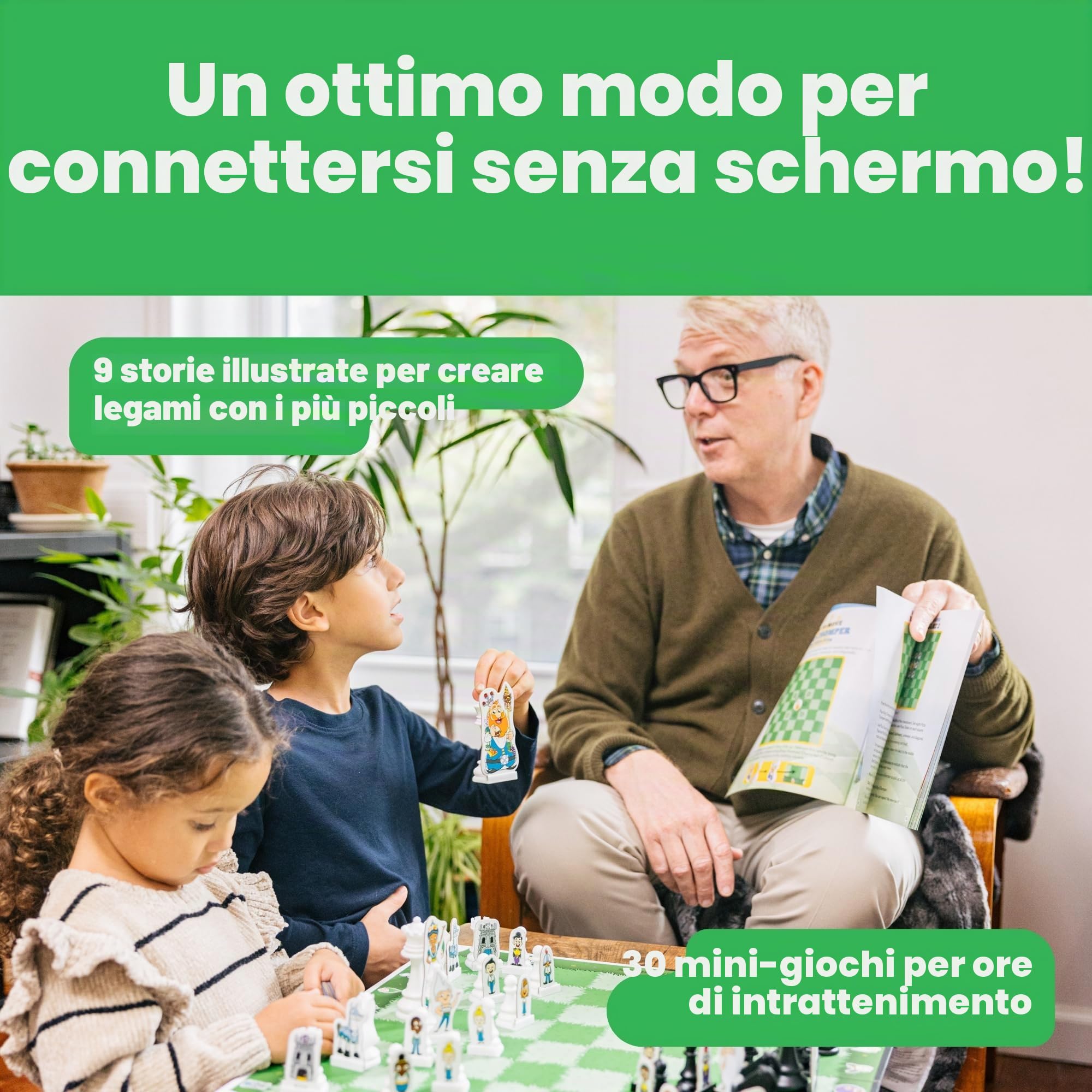 Story Time Chess - Scacchi per principianti, set di scacchi per bambini con libro, gioco di scacchi, giochi da tavolo tradizionali per ragazzi e ragazze dai 3 ai 103 anni