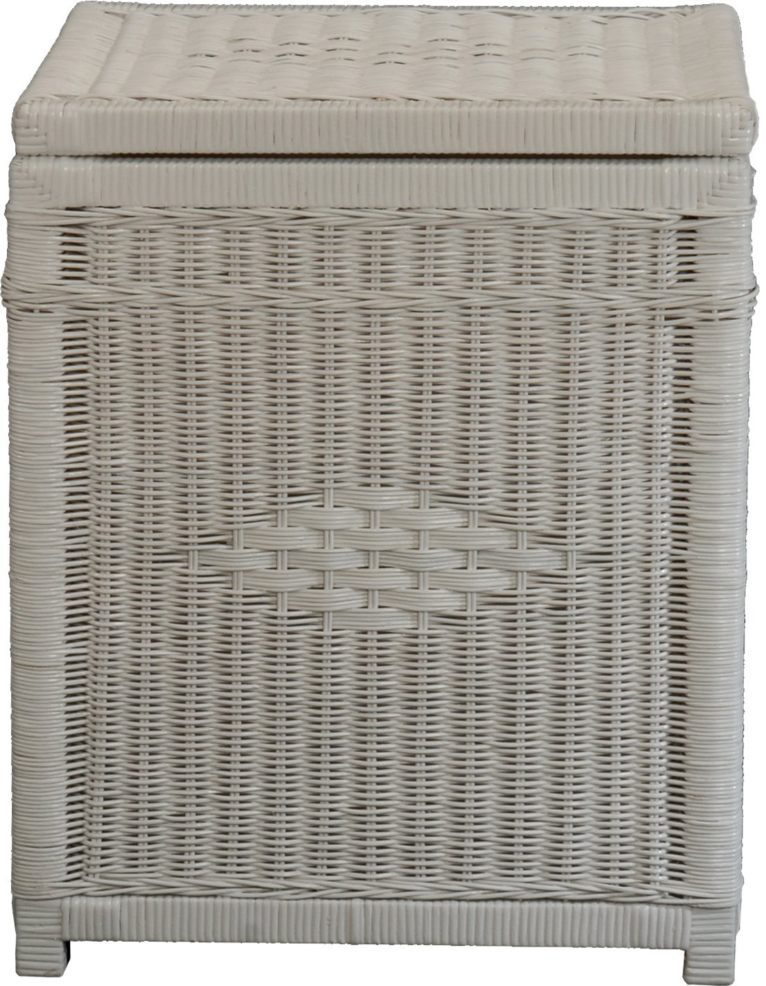 Wäschetonne/Wäschekorb aus Rattan in der Farbe Weiss DE