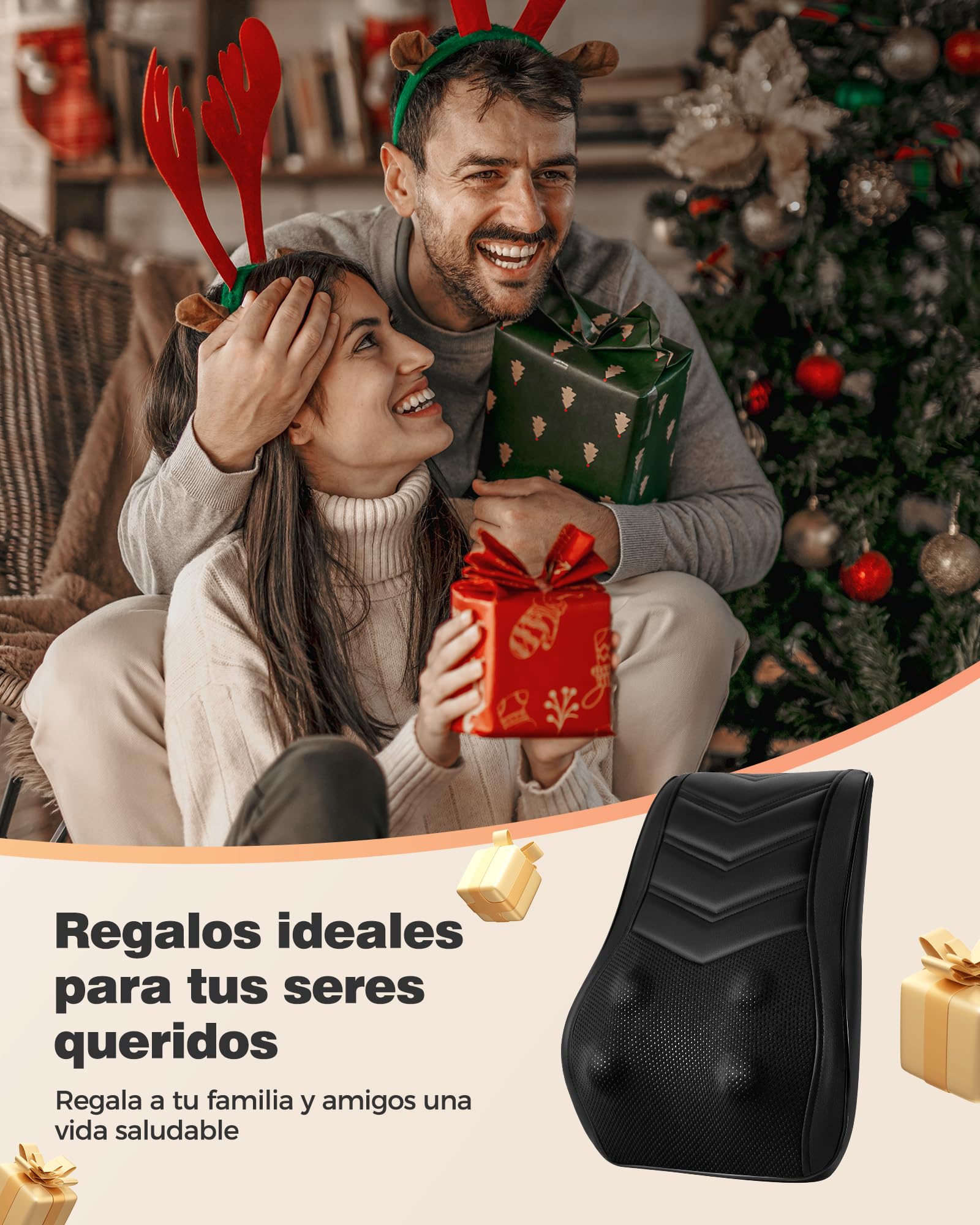 Boriwat Masajeador Cervical y Espalda con Calor, 3D masajeador electrico para aliviar el dolor, Masaje eléctrico de cuello/Cervical/hombros, hombros y piernas para casa y la oficina, Negro