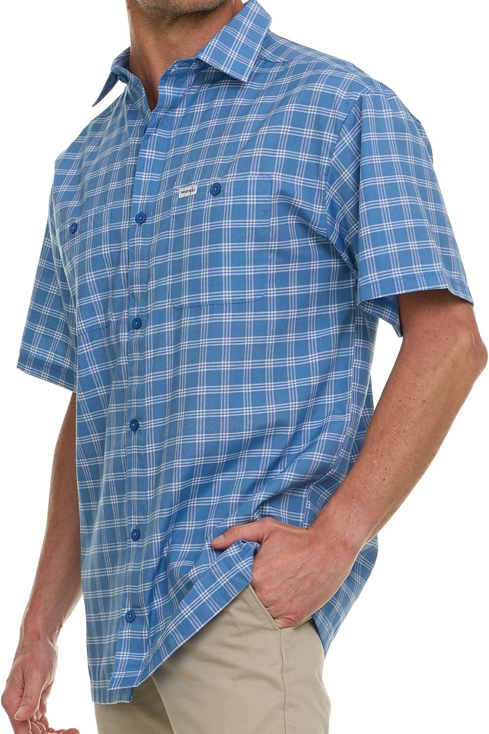 Wrangler Button Up Shirts for Men Big and Tall - Plaid Short Sleeve Casual Shirt - Image 2