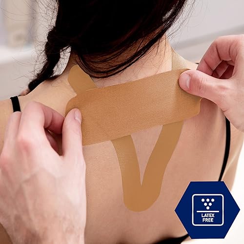 Miniatura 3 de MED PRIDE Cinta de kinesiología para aliviar el dolor muscular y apoyo, sin látex, sin cortar, 2 pulgadas x 16.4 pies, cinta deportiva terapéutica