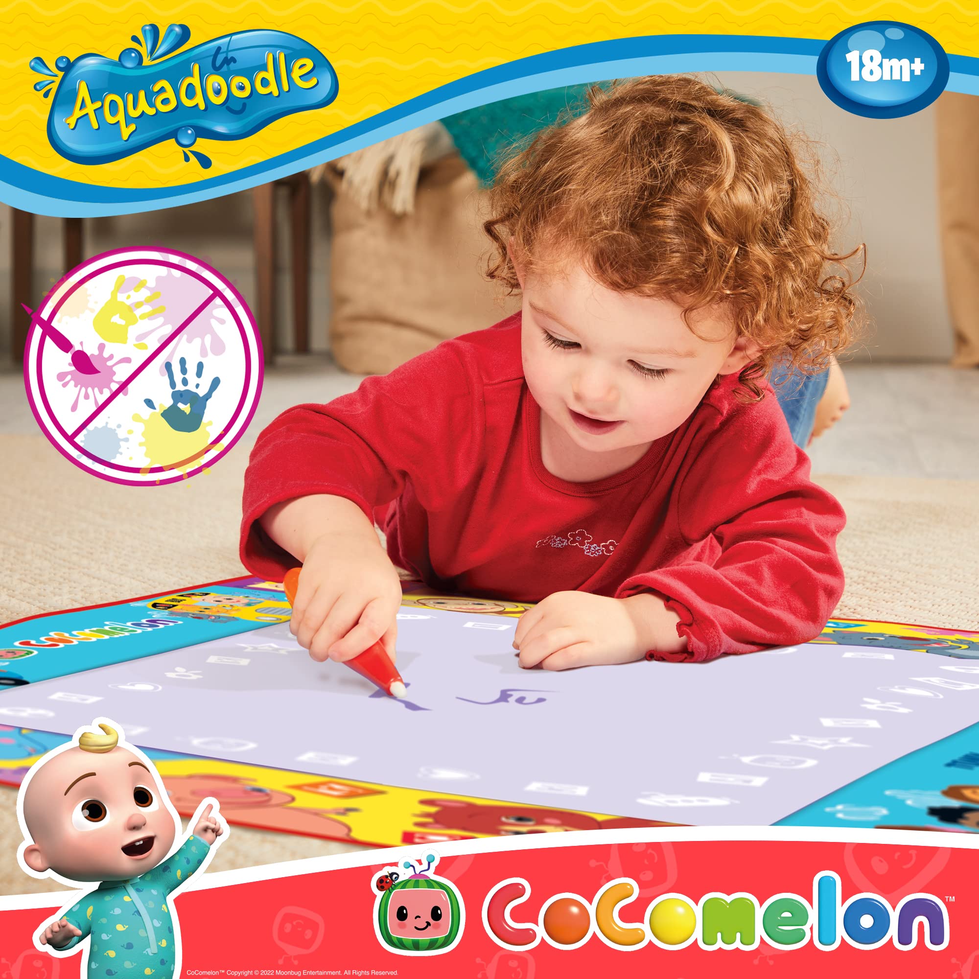 Aqua Doodle Tappetino Magico Ad Acqua - Set Da Disegno Portatile Per Bambini - 44x30 Cm Con 4 Stencil E 2 Penne - 5