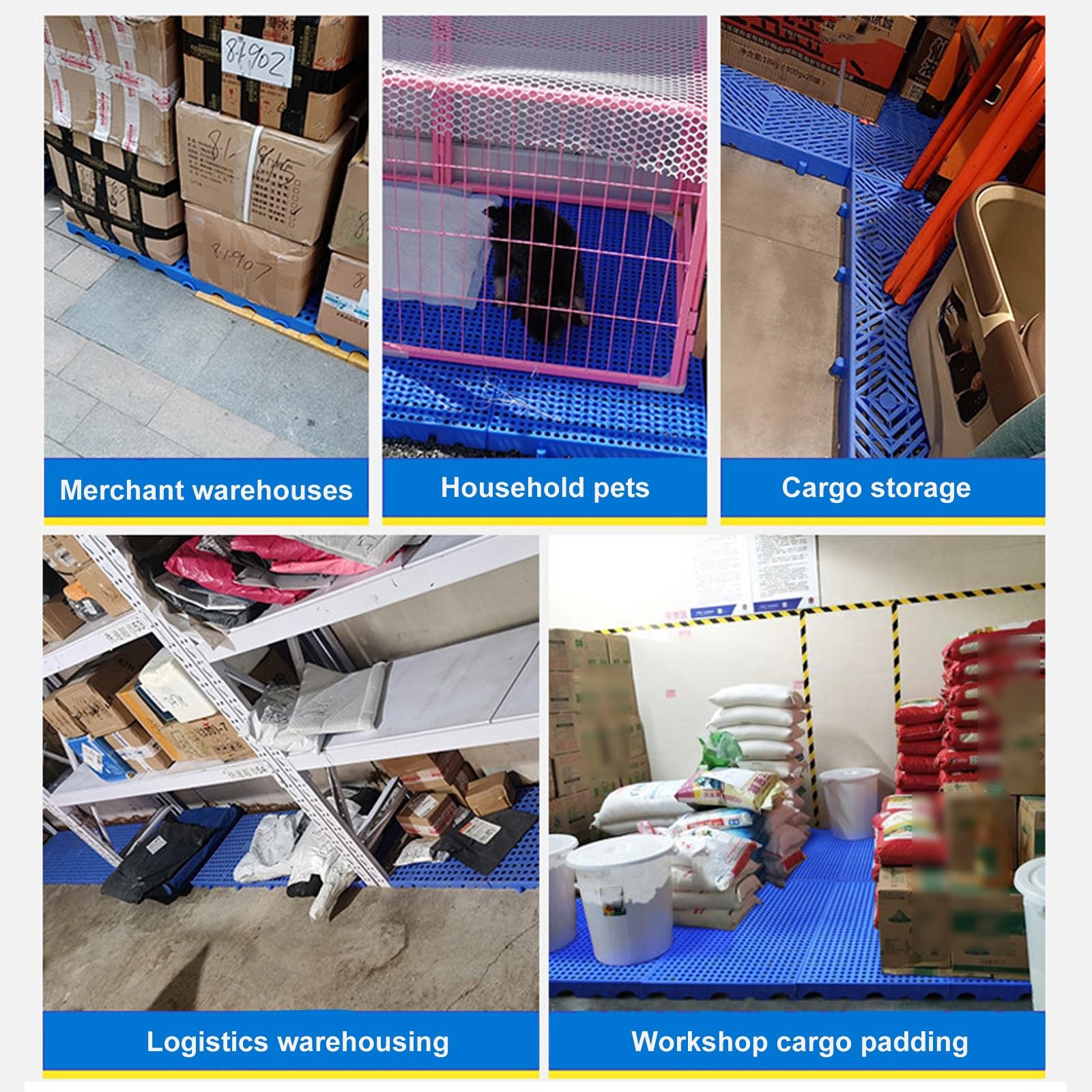 Pallet in Plastica, Pallet con Pavimento a Griglia Impermeabile in Hdpe, Pallet da Pavimento Leggeri e Impilabili for Magazzino, Giardino, Cantina, Supermercato, Facili da Impilare(50x30cm/20x12in)