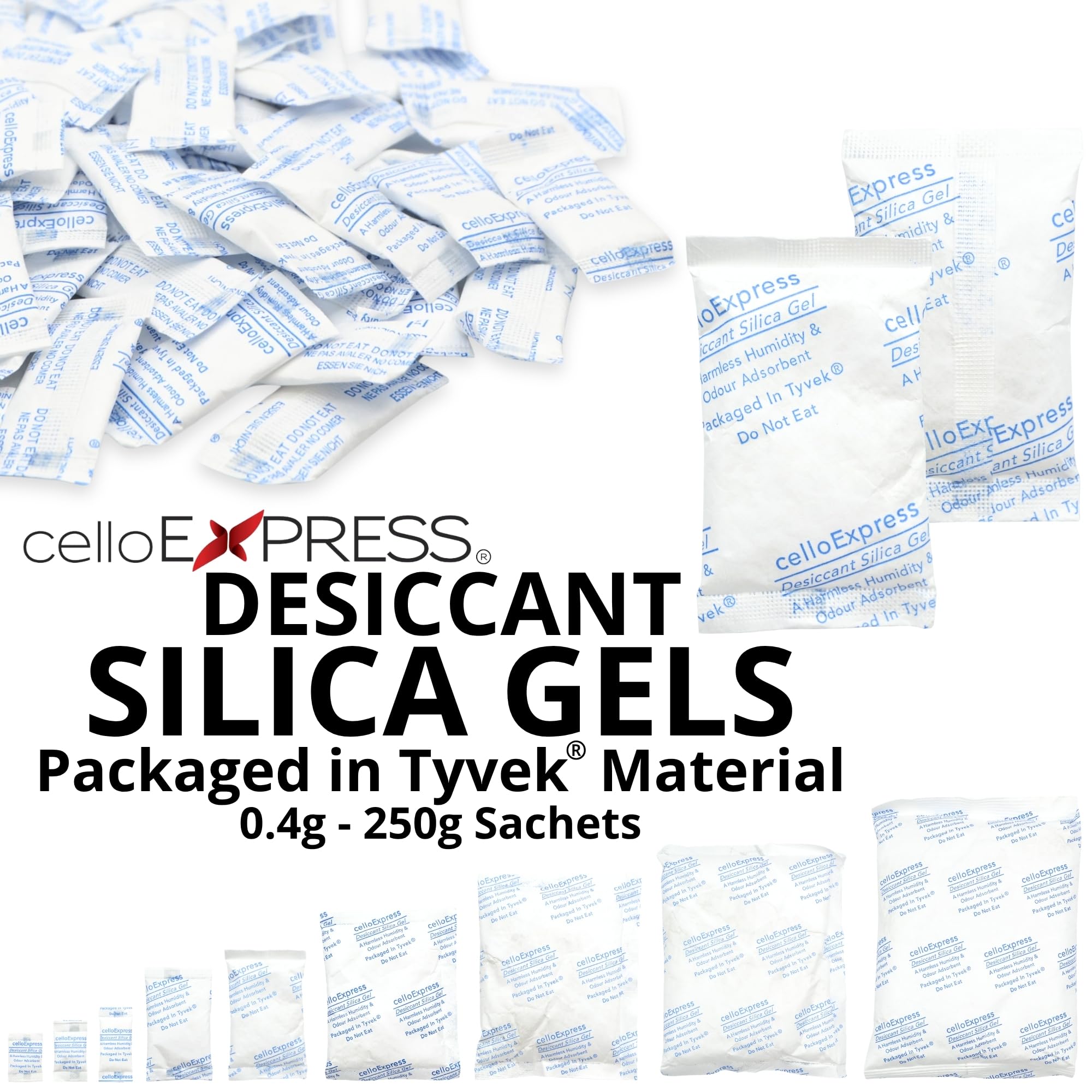 Bolsas de gel de sílice. Paquete de 100 g