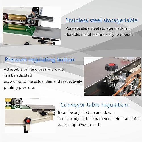 Miniatura 7 de HQHAOTWU Máquina de sellado continuo, Máquina selladora de banda continua con configuración vertical u horizontal, Máquina de sellado continuo de