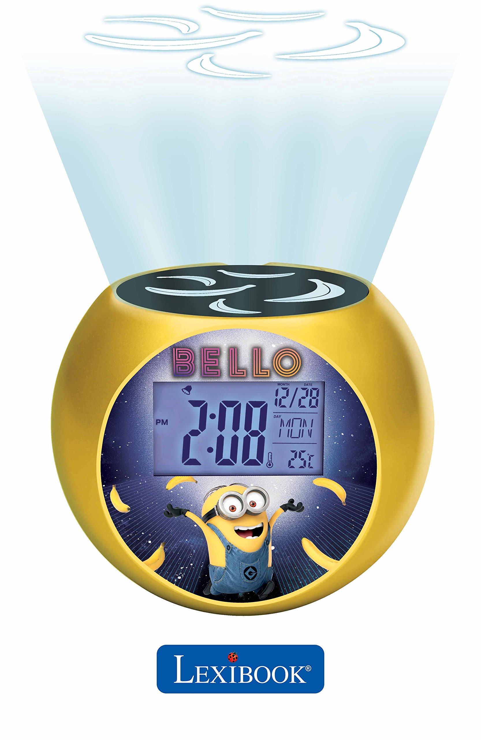 Minions, GRU - Despertador con Proyector, Radio FM, Hora, días, Calendario, Alarma (Lexibook RL975DES) — view 3