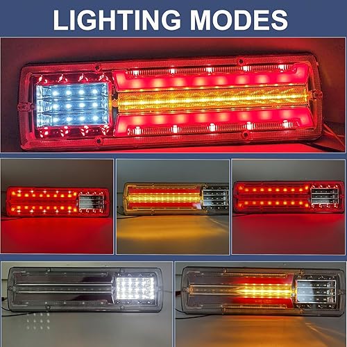 Miniatura 2 de jose2015 Luces traseras de remolque de 24 V, barra de luz trasera de camión de 11.4 pulgadas, súper brillante, 62 luces LED de señal de giro, luz