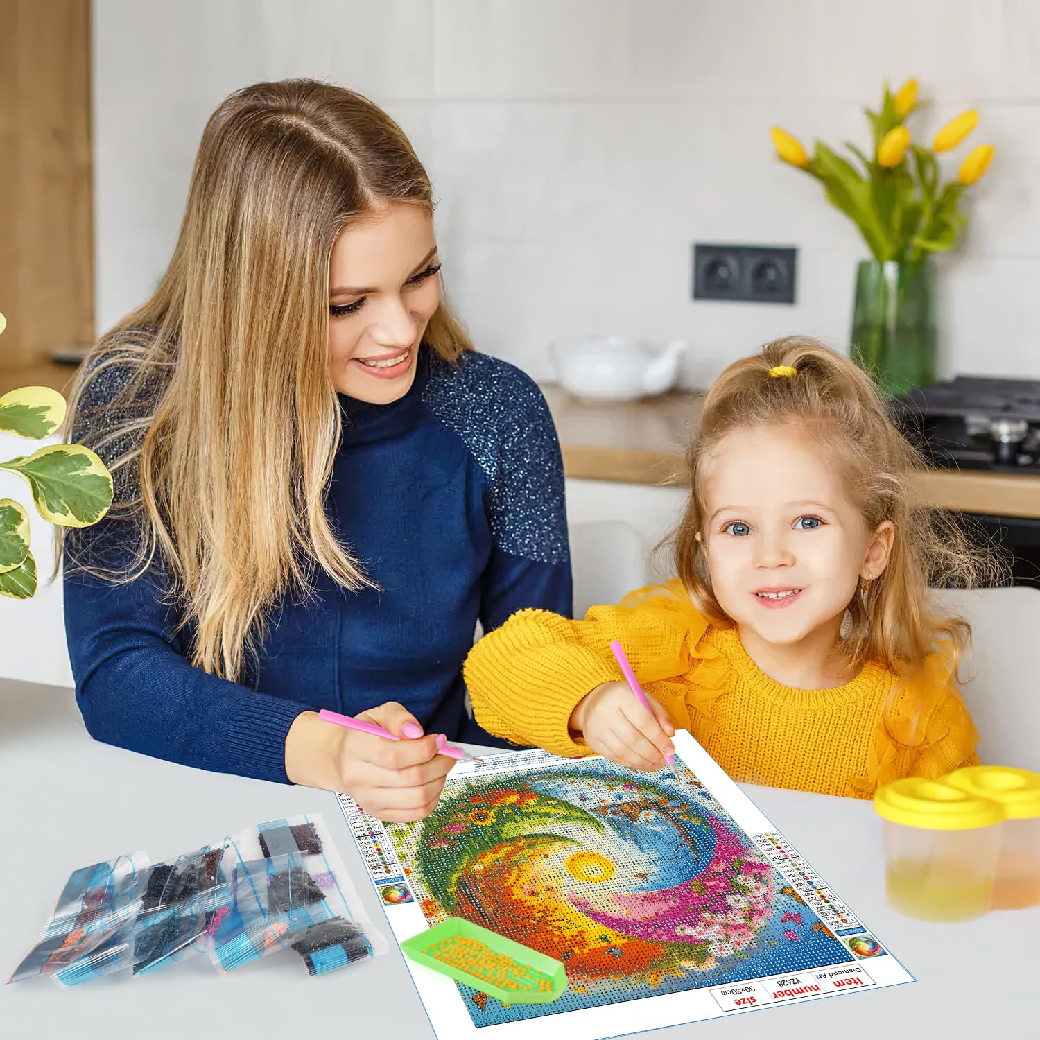 DPHERO Four Seasons Diamond Painting Kits for Beginners Adults,5D DIY Butterfly Diamond Art Kits,Round Full Drill Tai Chi Diamond Painting Art,DIY Painting by Numbers Diamond Art Painting 12x12 inch