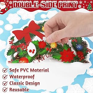 186PCS Christmas Decor, Christmas Window Clings, 9 Sheets Snowflake Window Stickers Decals with Santa Claus Snowman Reindeer, PVC Xmas Decorations Clings for Holiday Party Decorations Accessories
