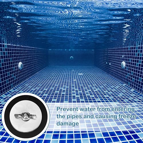 Miniatura 5 de Honoson 2 tapones de 1.25 a 1.5 pulgadas para piscina de invierno de PVCacero, tapones de orificio de goma para piscina, desnatador, expansión de