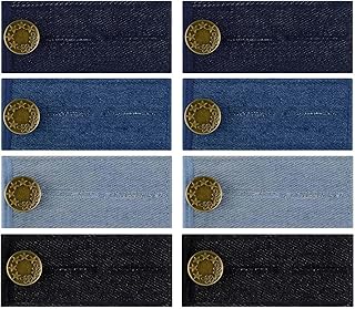 Qiyuda 8 pcs Jeans Waist Butto Extenders, Adjustable Pant Jeans Trousers Skirt Waistband Extender for Women Men