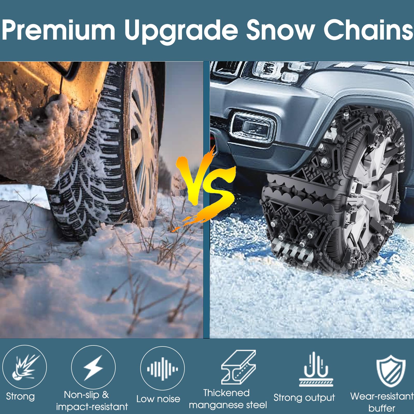 Catene Da Neve Universali 6 Pezzi Per Pneumatici 165-275mm – Versione Rinforzata In TPU, Facile Montaggio Senza Sollevare L'auto