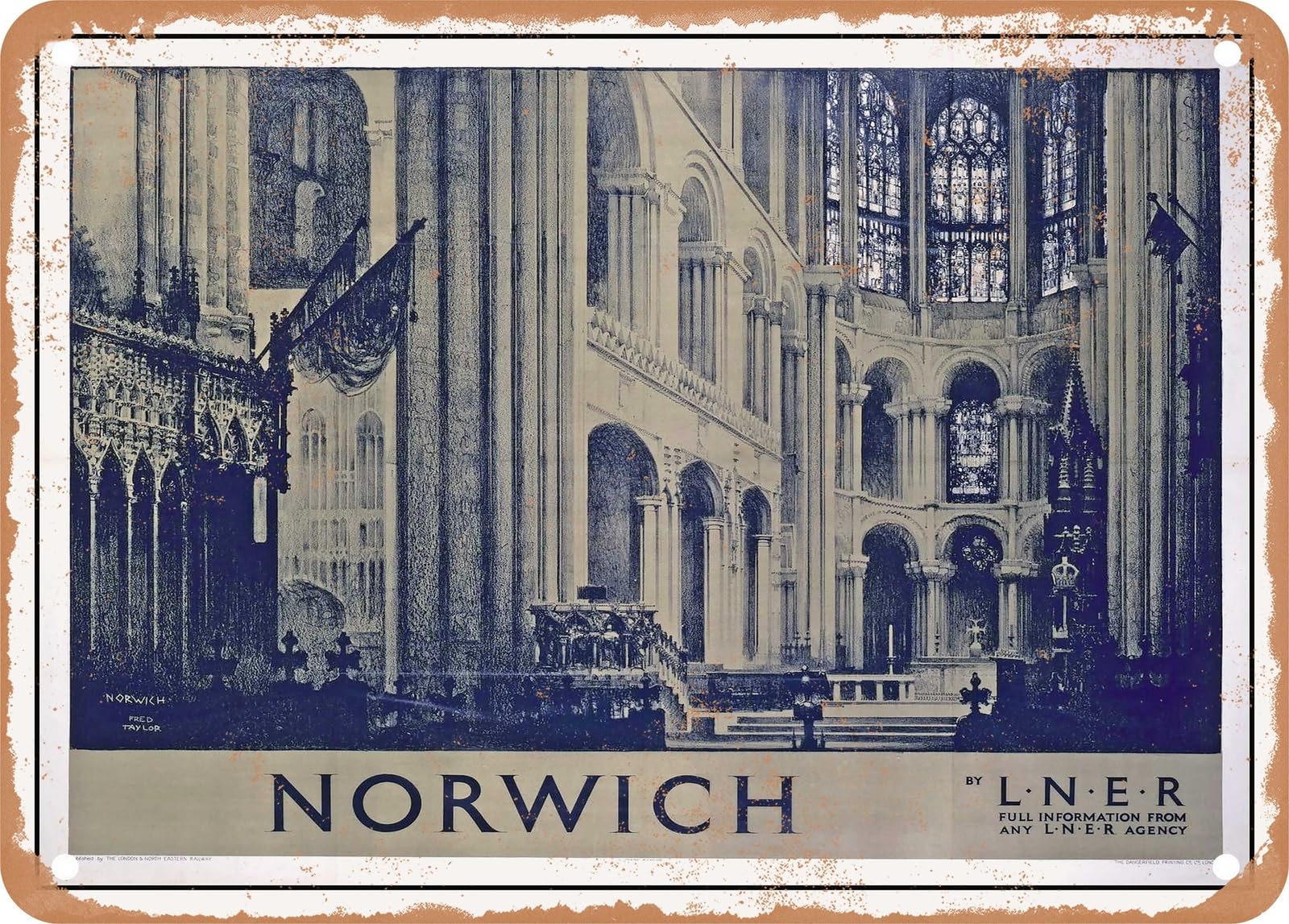 METAL SIGN - 1932 Norwich by LNER Vintage Ad home decor