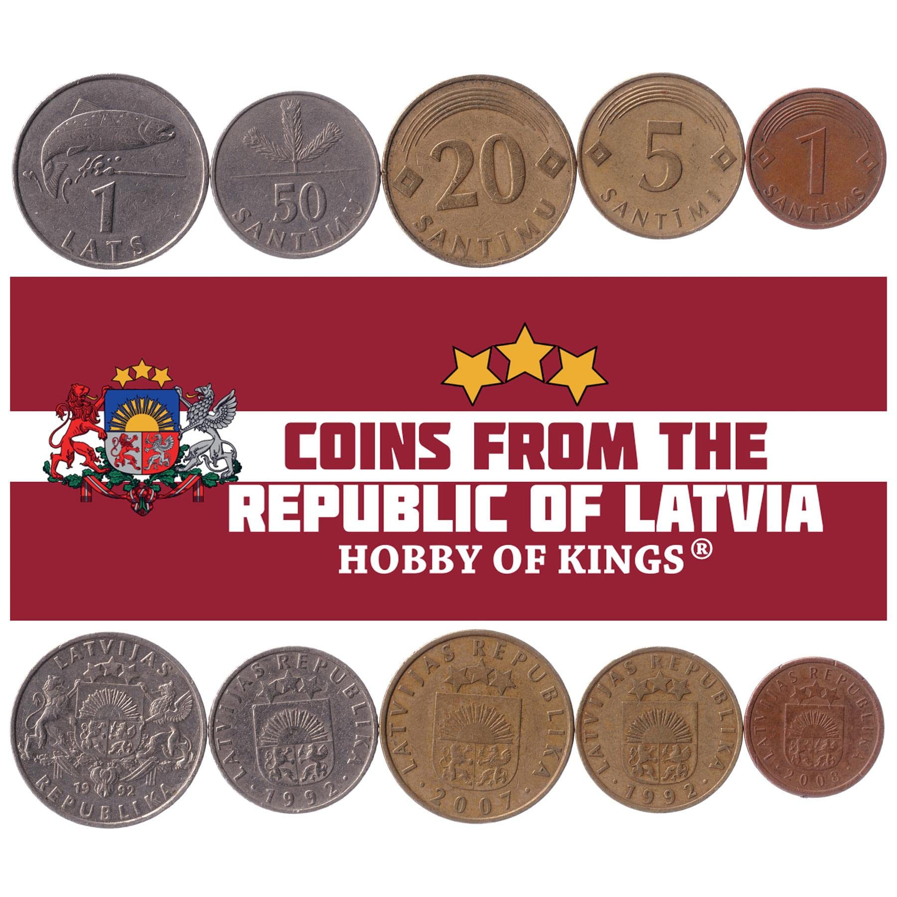 Latvia 5 Mixed Coins - Image 2