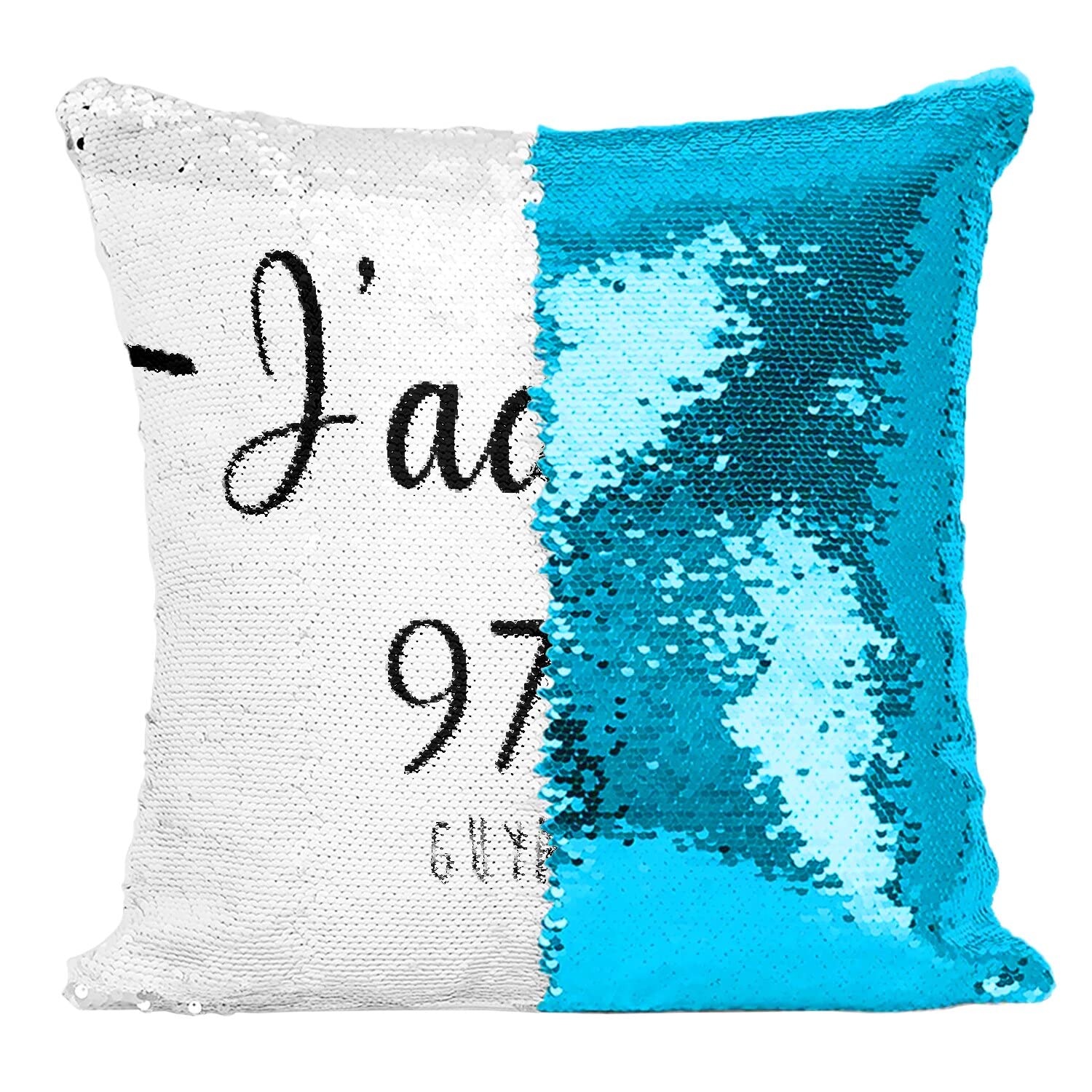 Coussin Sequin Turquoise idée cadeau idéal souvenir Guyane 973