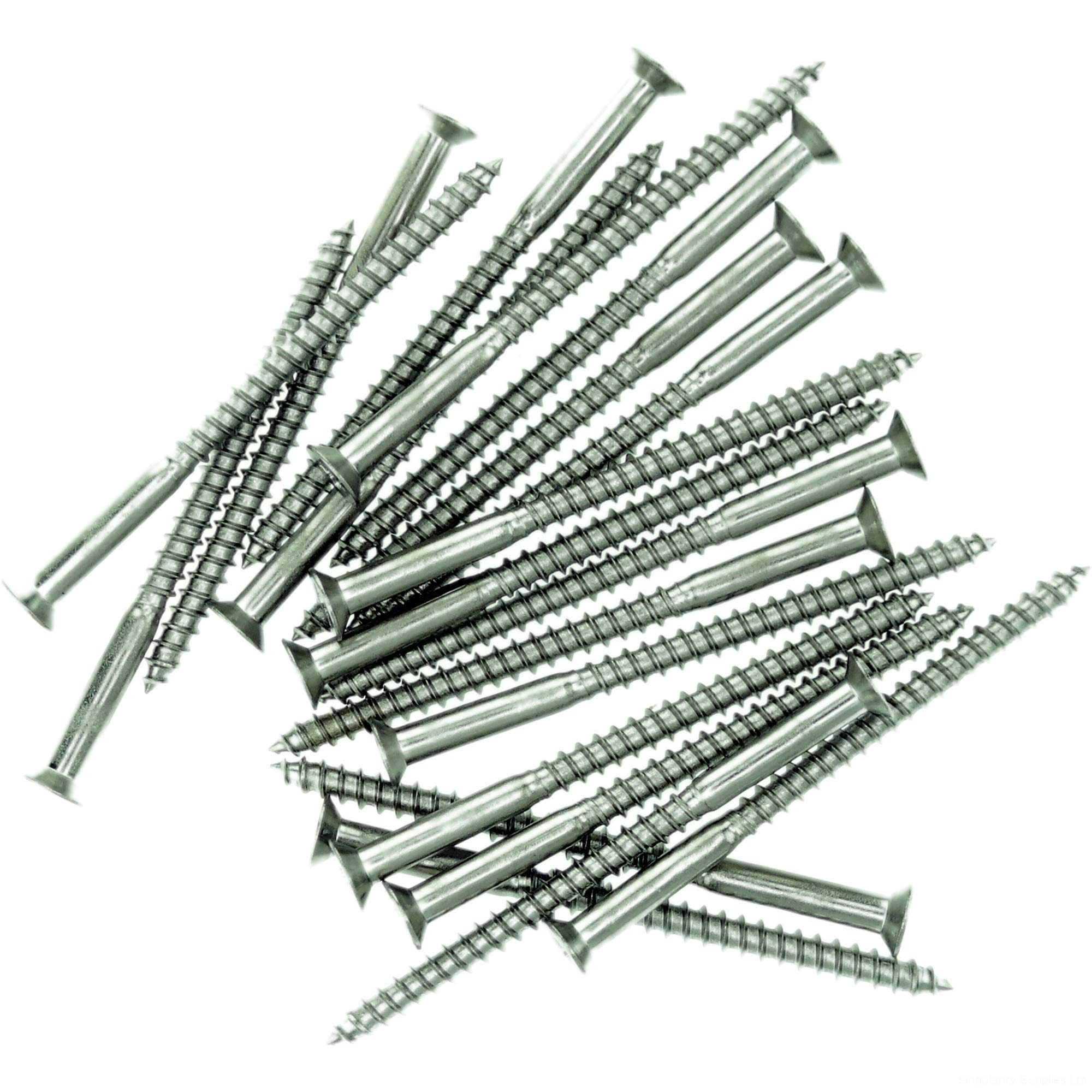 Singularity Supplies No.9 X 1.98 (4.5Mm X 50Mm) Pozi Countersunk Wood Screw - Stainless Steel (A2) (Pack Of 20)