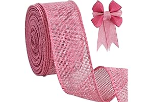 TONIFUL Burlap Wired Ribbon for Christmas Tree Topper