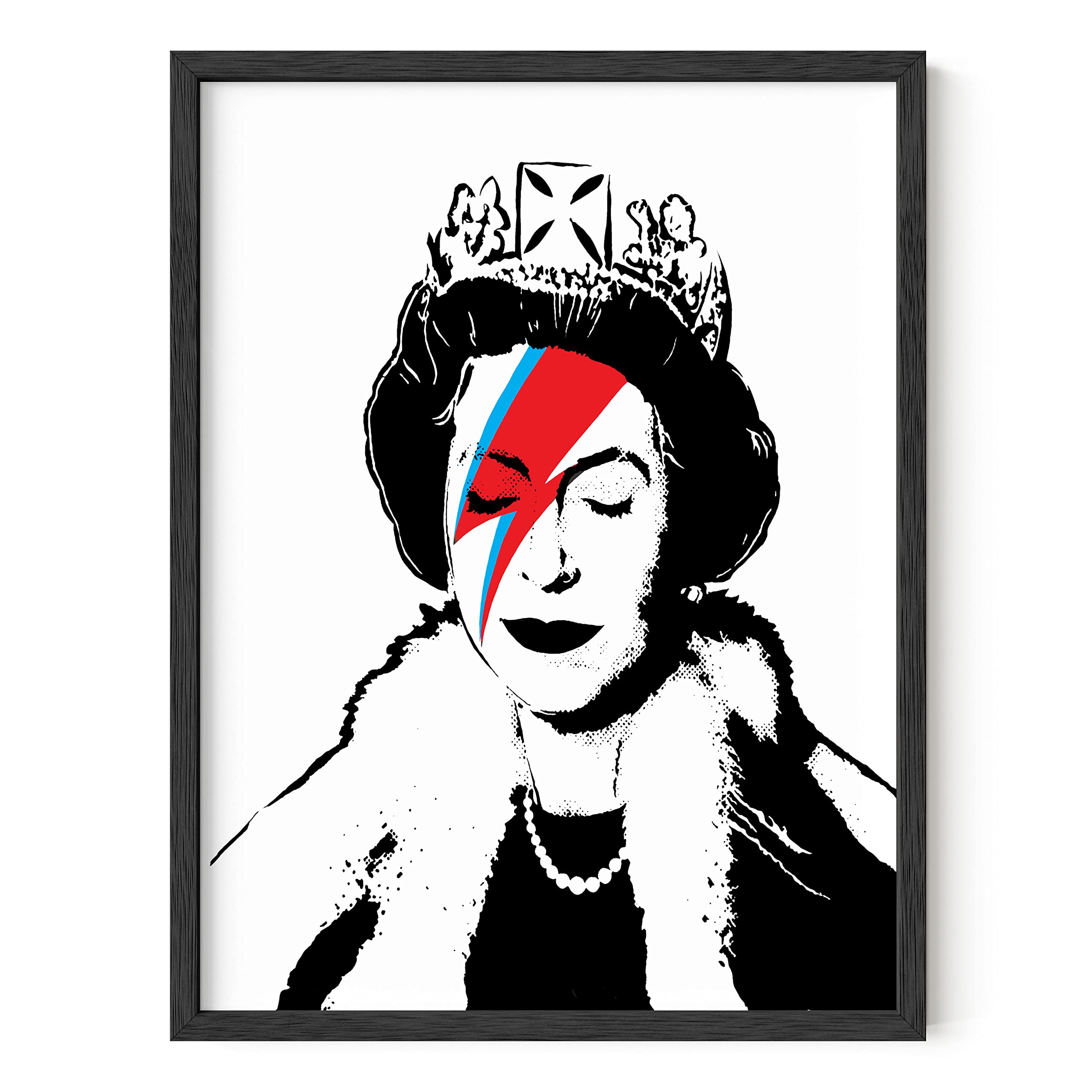 HAUS AND HUES Banksy Wall Art - Graffiti Wall Art, Banksy Street Art Print, Famous Poster by Street Artist (UNFRAMED 12"x16" Queen Bowie)