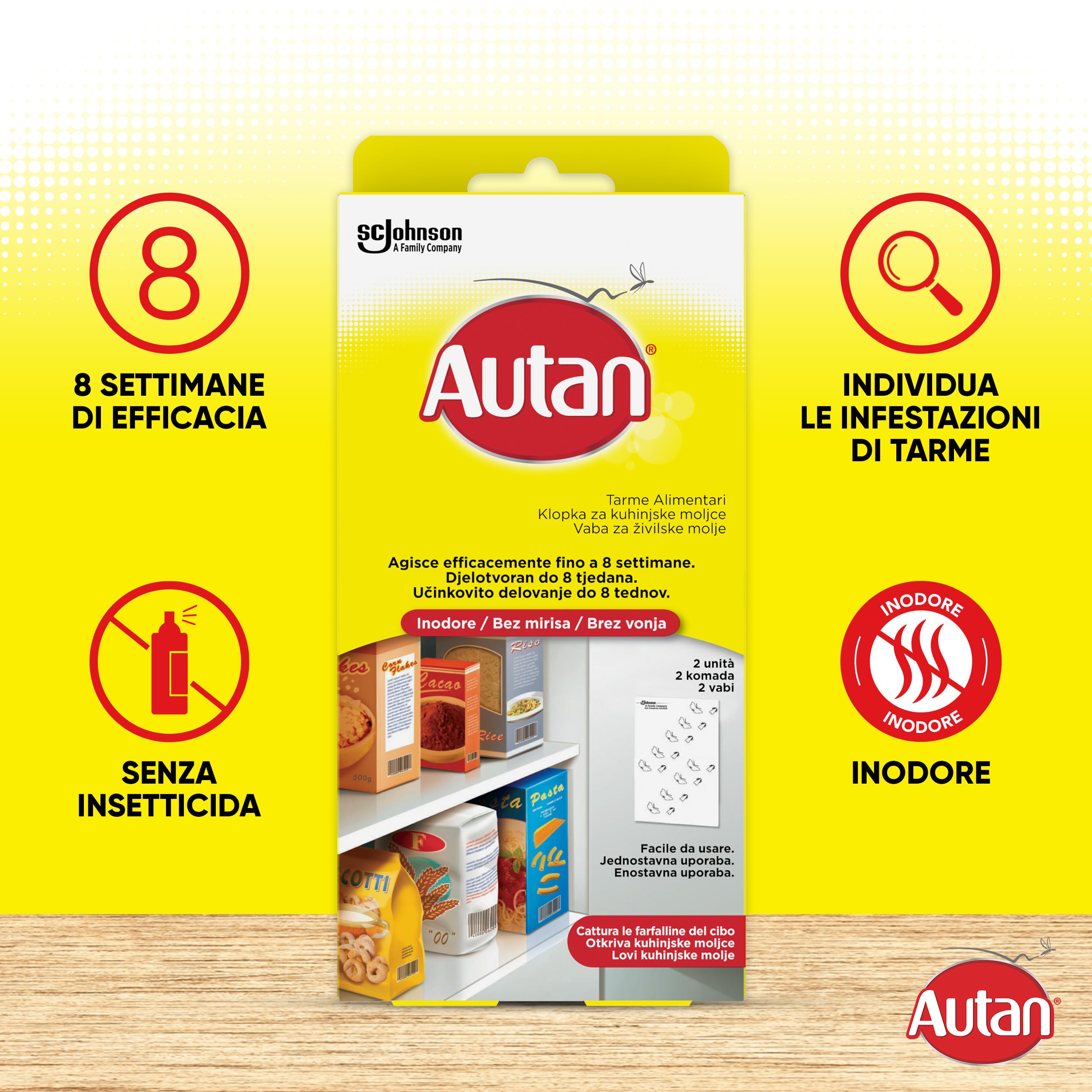 culiclean Antitarme Alimentari e Trappole Tarme Alimentari – Anti Farfalline del Cibo per Dispensa e Cucina – Trappole Adesive Insetti Sicure ed Efficaci – 6 Pezzi