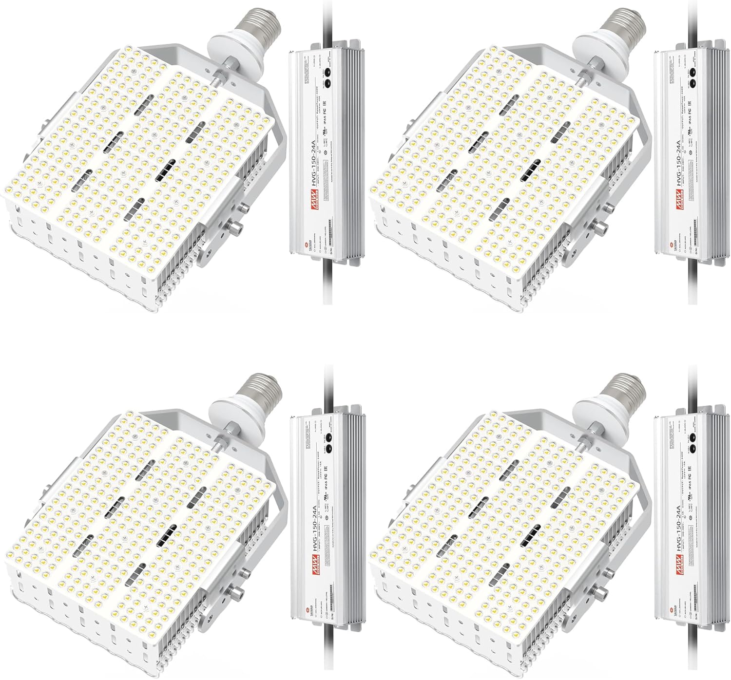 BBESTLED 4Pack 480V 240Watt Pole Light Retrofit Kit LED Shoebox Light Retrofit Fixture, 440V LED Parking Lot 5000K E39 ETL Listed, Shoebox Retrofit 480 Volt (277~480VAC Input)