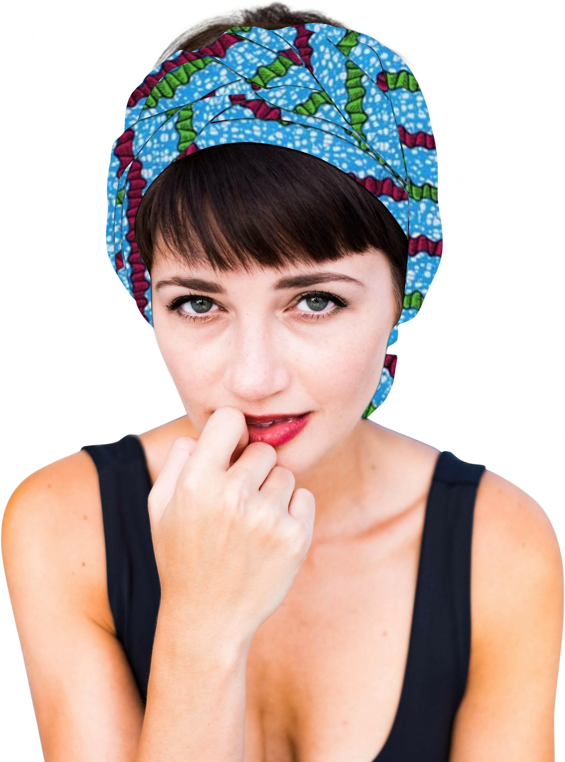 DESIGN 86 Baby Blue | SMALL HEAD WRAP | African Headband | ROYAL HEAD WRAPS