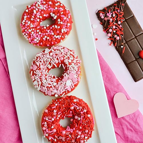 Miniatura 6 de Sweets Indeed - Chispas para el día de San Valentín, chispas rosas comestibles, perfectas para decoraciones de pasteles, helados, galletas,