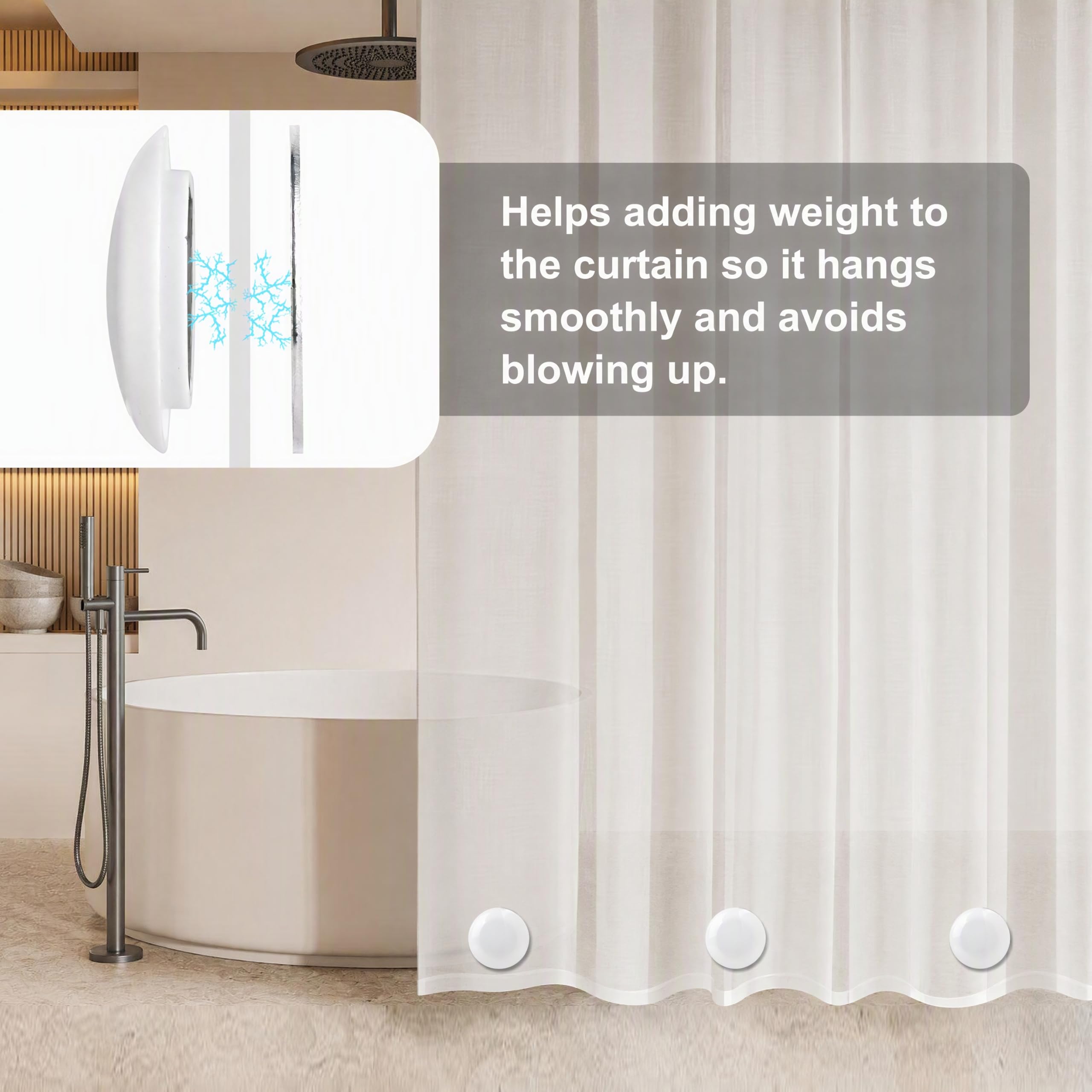 Magnetic Shower Curtain Weights - Keep Curtain Secure -2