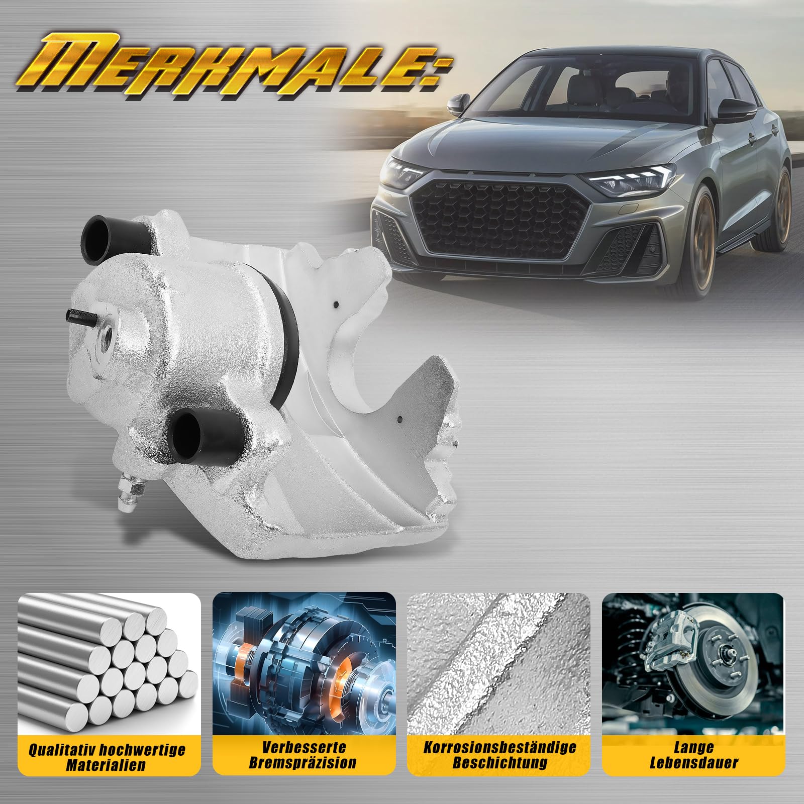 Bremssattel Bremszange Vorne Rechts Kompatibel mit Audi A1 | Kompatibel mit Seat Altea |Kompatibel mit Skoda Rapid |Kompatibel mit VW Beetle,OE#1K0615124M (201001007)