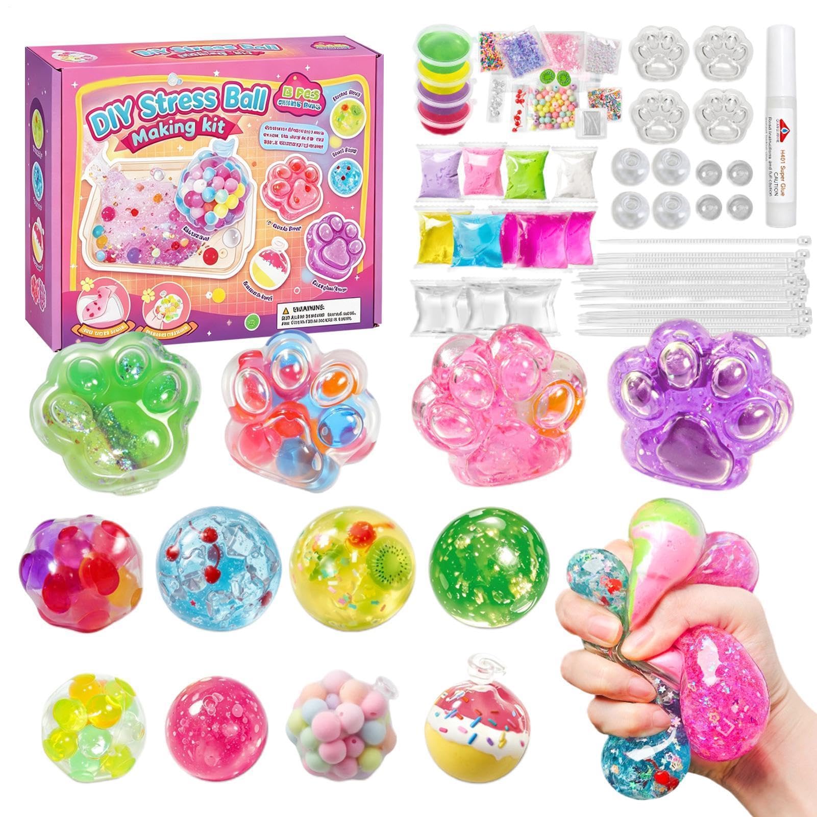 Kids DIY Toy Kit, Fried Ice Cat Paw Design,Fidgets Making Kit